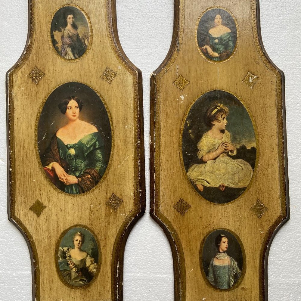 Vintage Pictorial Pictures Hanging Victorian Women
